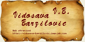 Vidosava Barzilović vizit kartica
